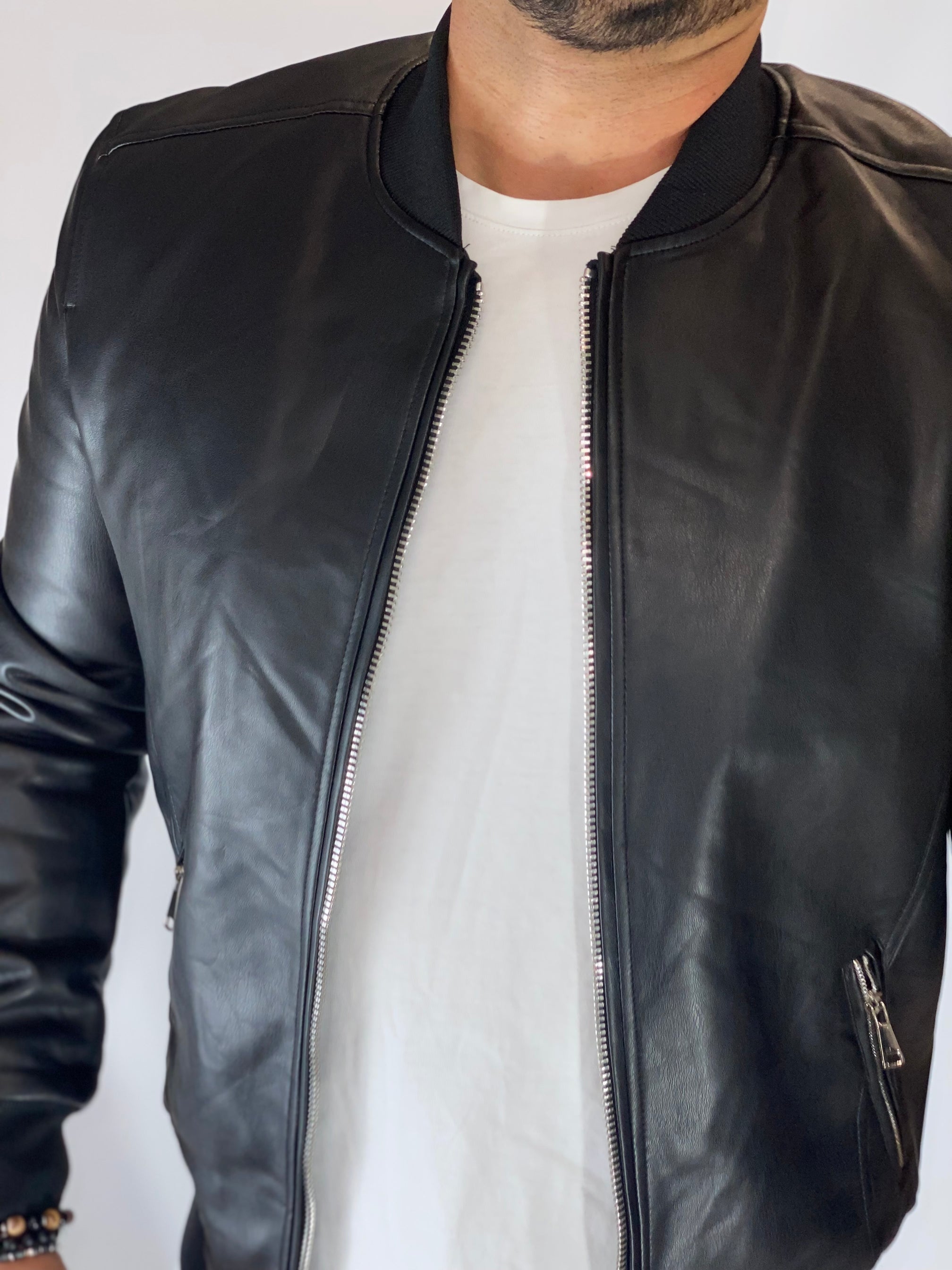 Giubbino eco-pelle nero 88120-9