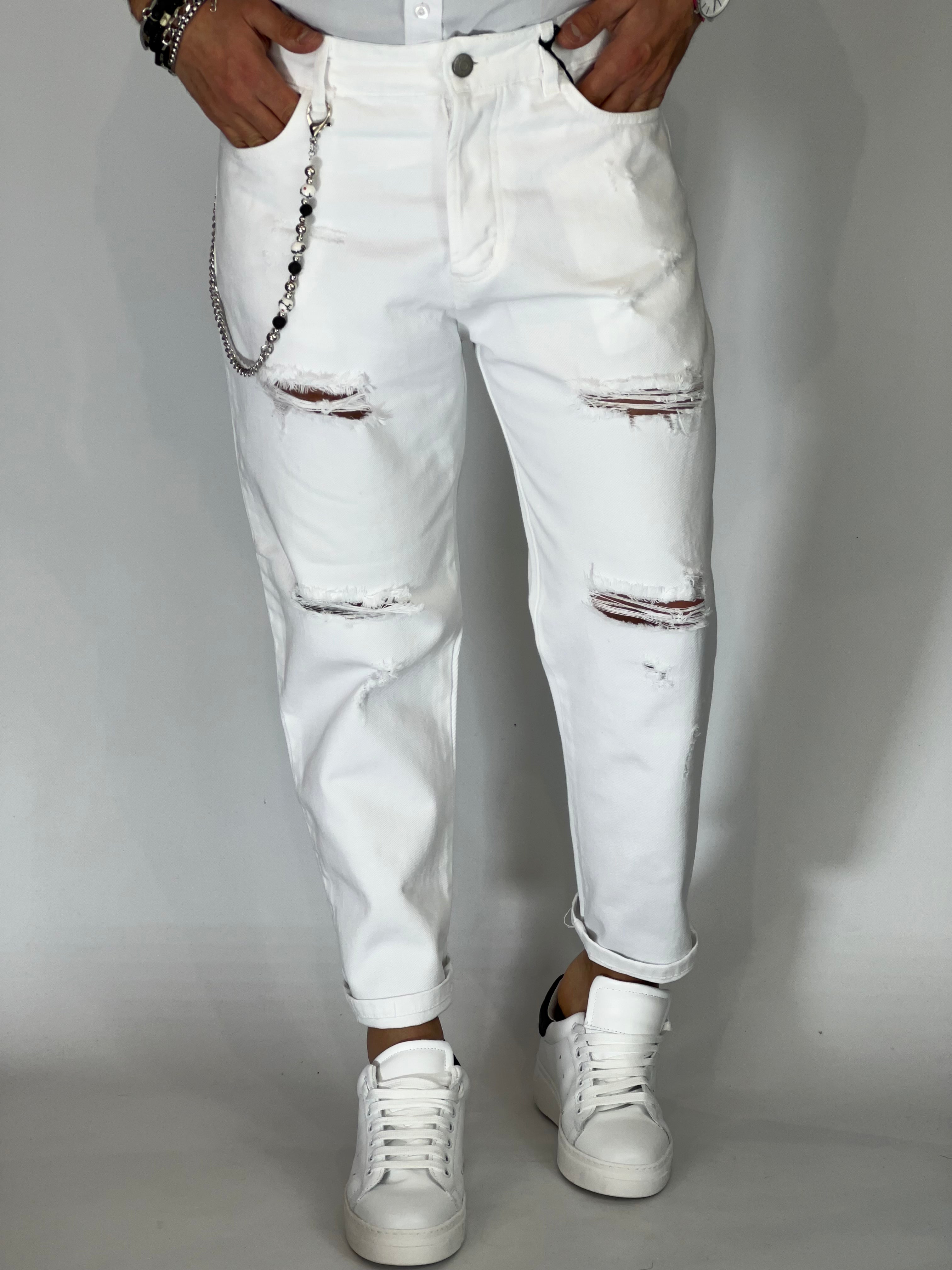 Pantalone loose fit white CR2397