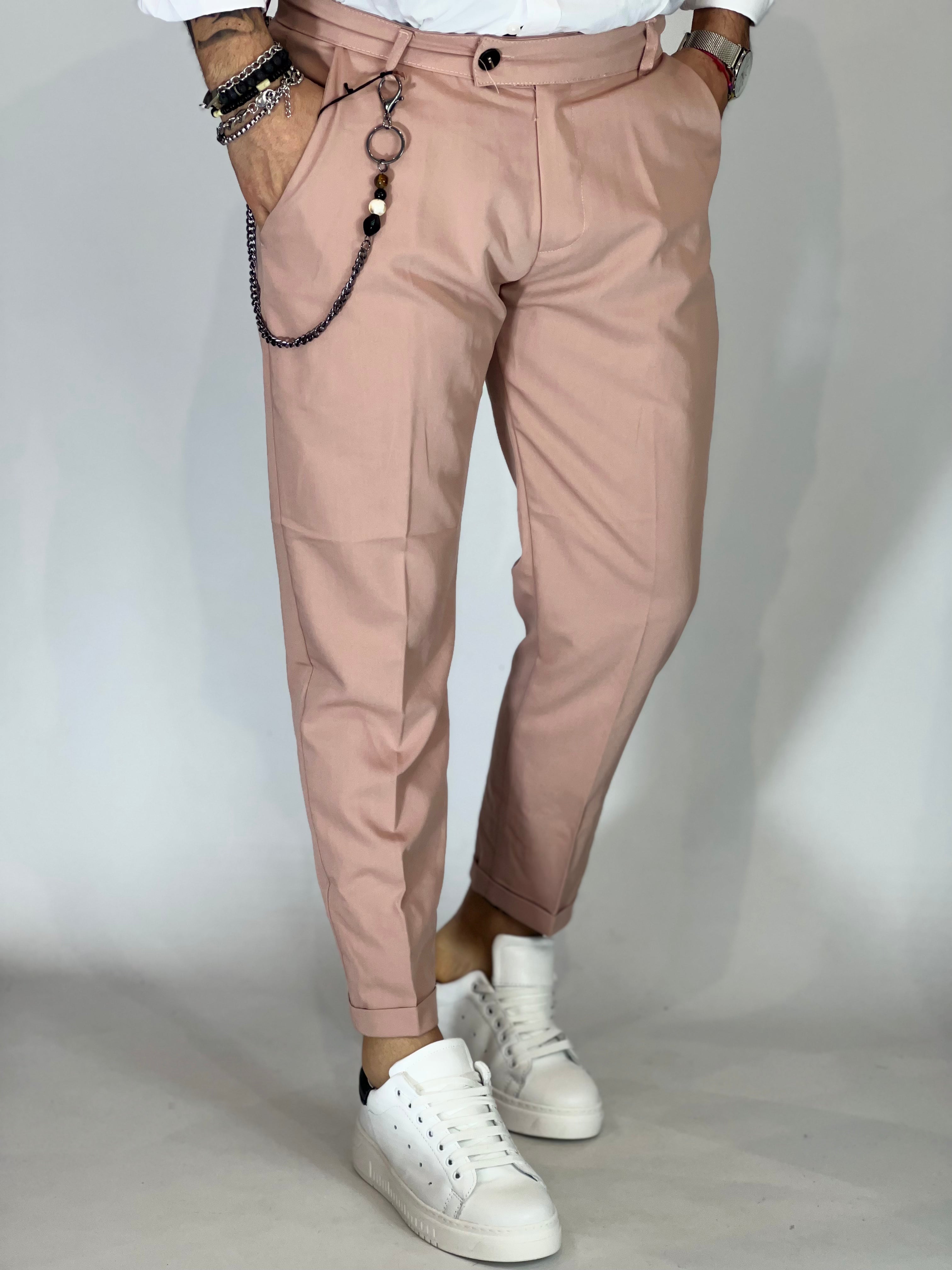 Pantalone elegant rosa cipria AG95