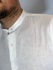 Camicia migliaccio coreana lino BIANCA