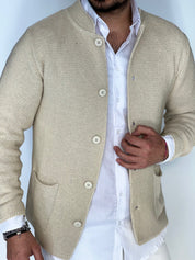 Seven · Cardigan coreano sabbia