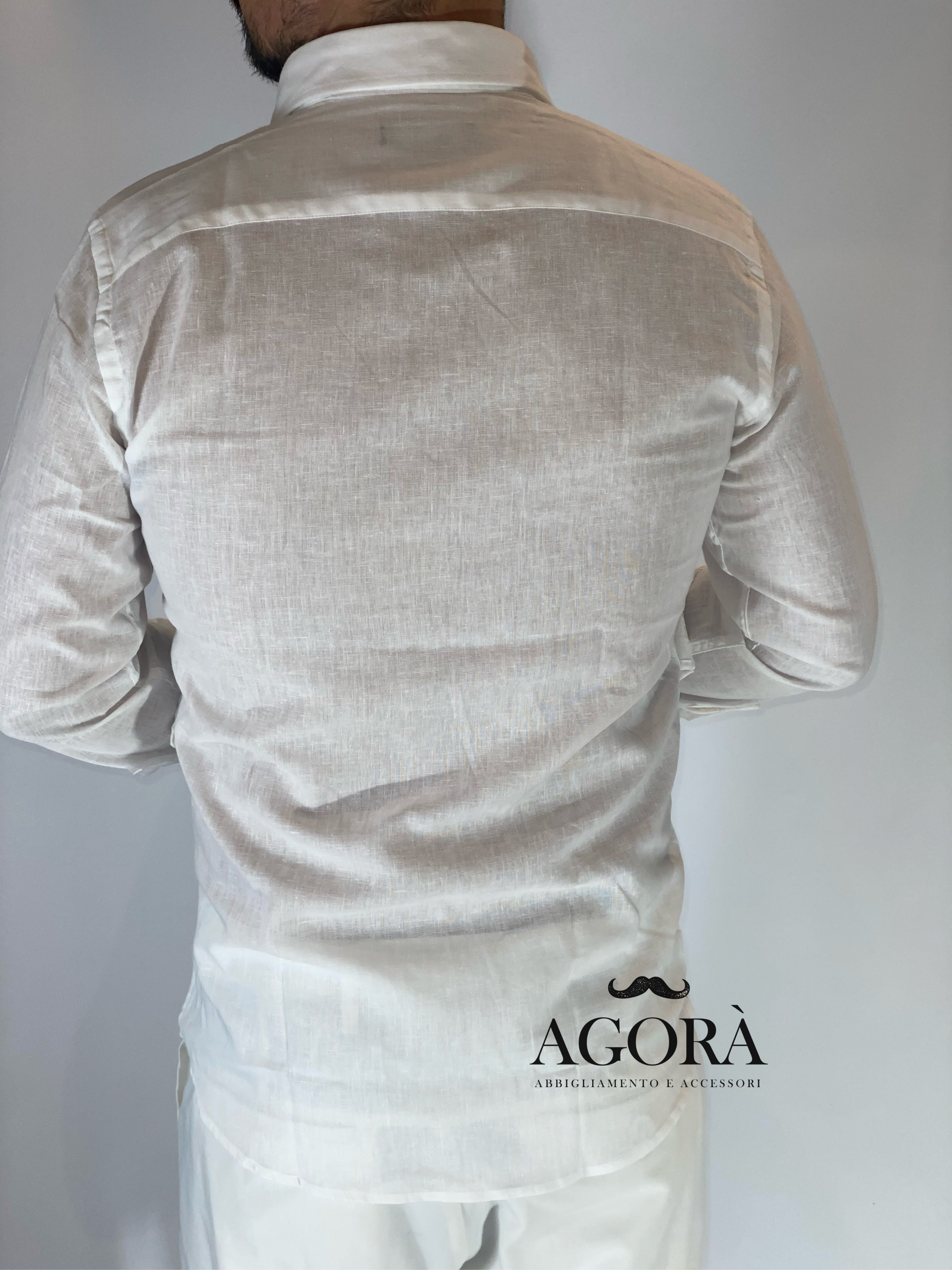 Camicia migliaccio Samuel lino BIANCA