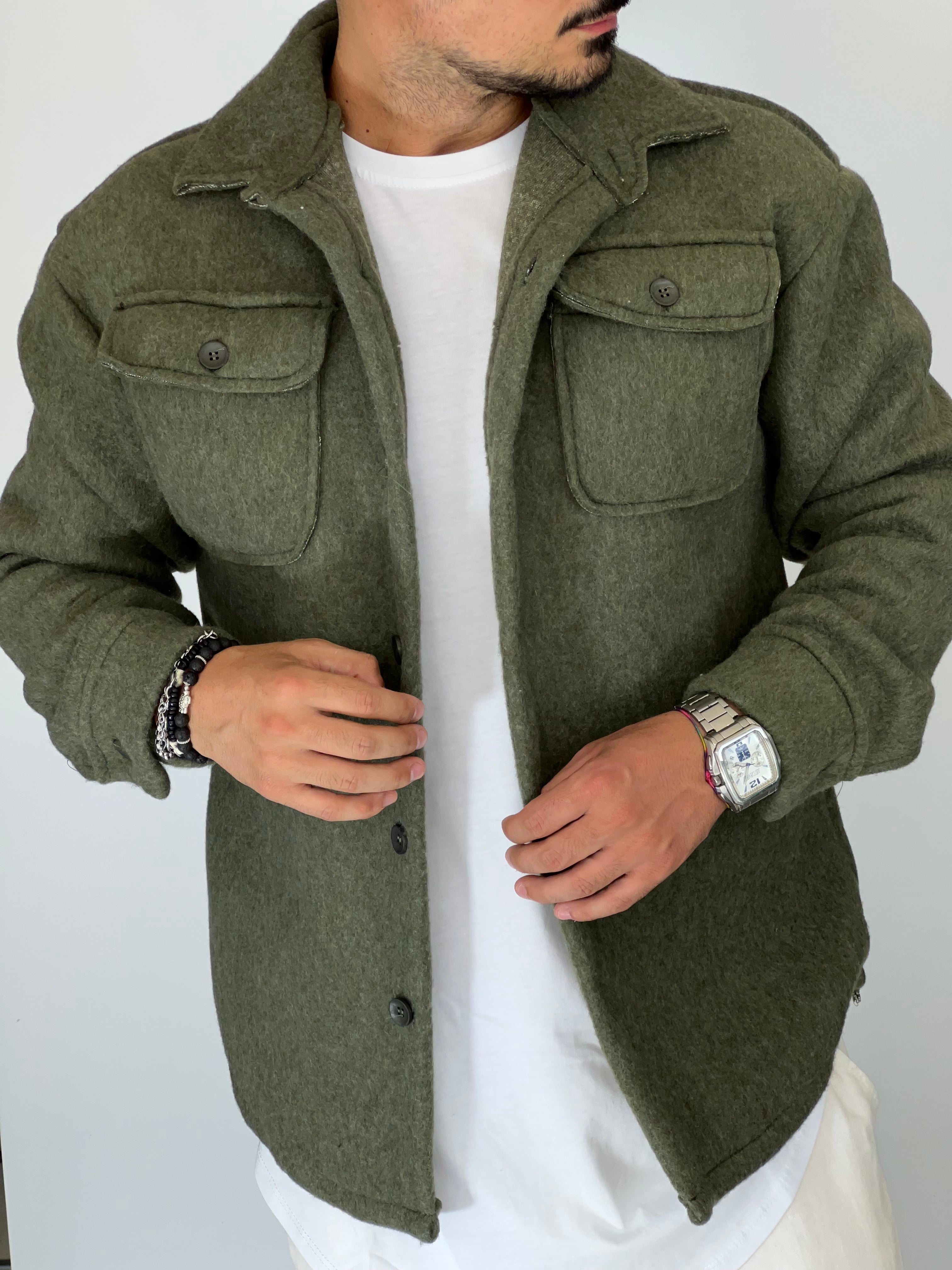 Giacca over verde militare DC240865