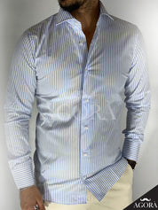 Pinstripe · Camicia cielo migliaccio