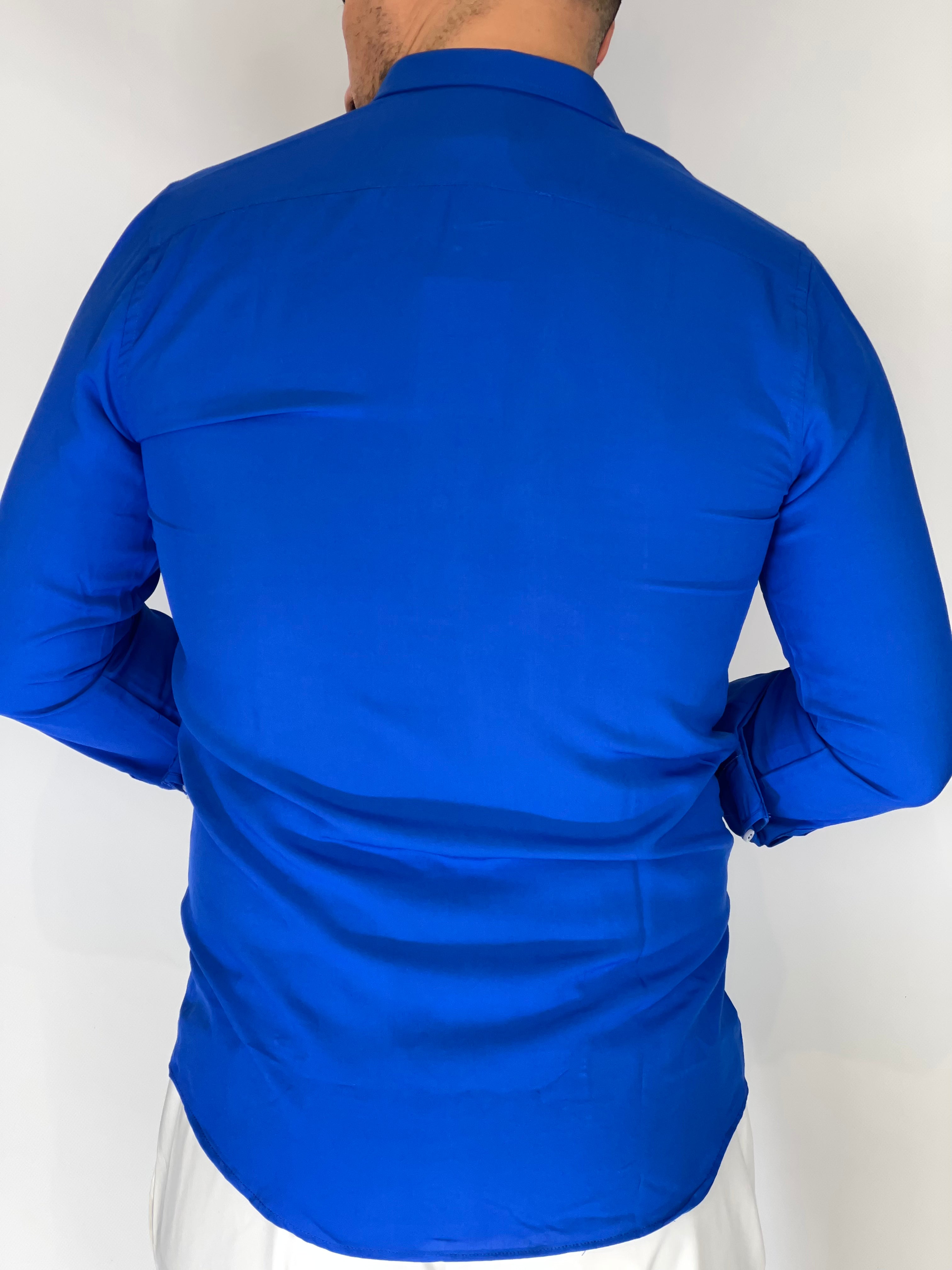 Camicia viscosa blu royal MIGLIACCIO
