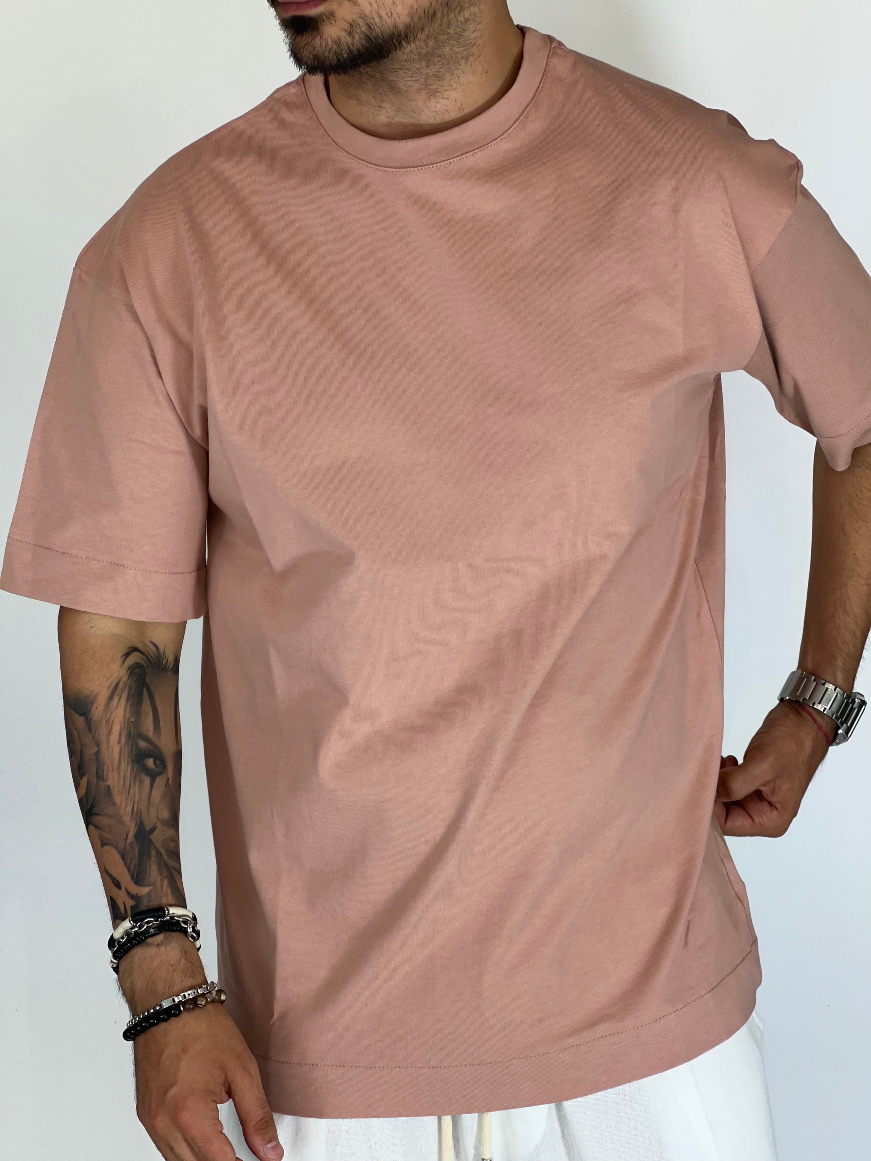 T-Shirt over basic rosa cipria DC80316