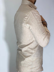 Camicia migliaccio Samuel lino BEIGE