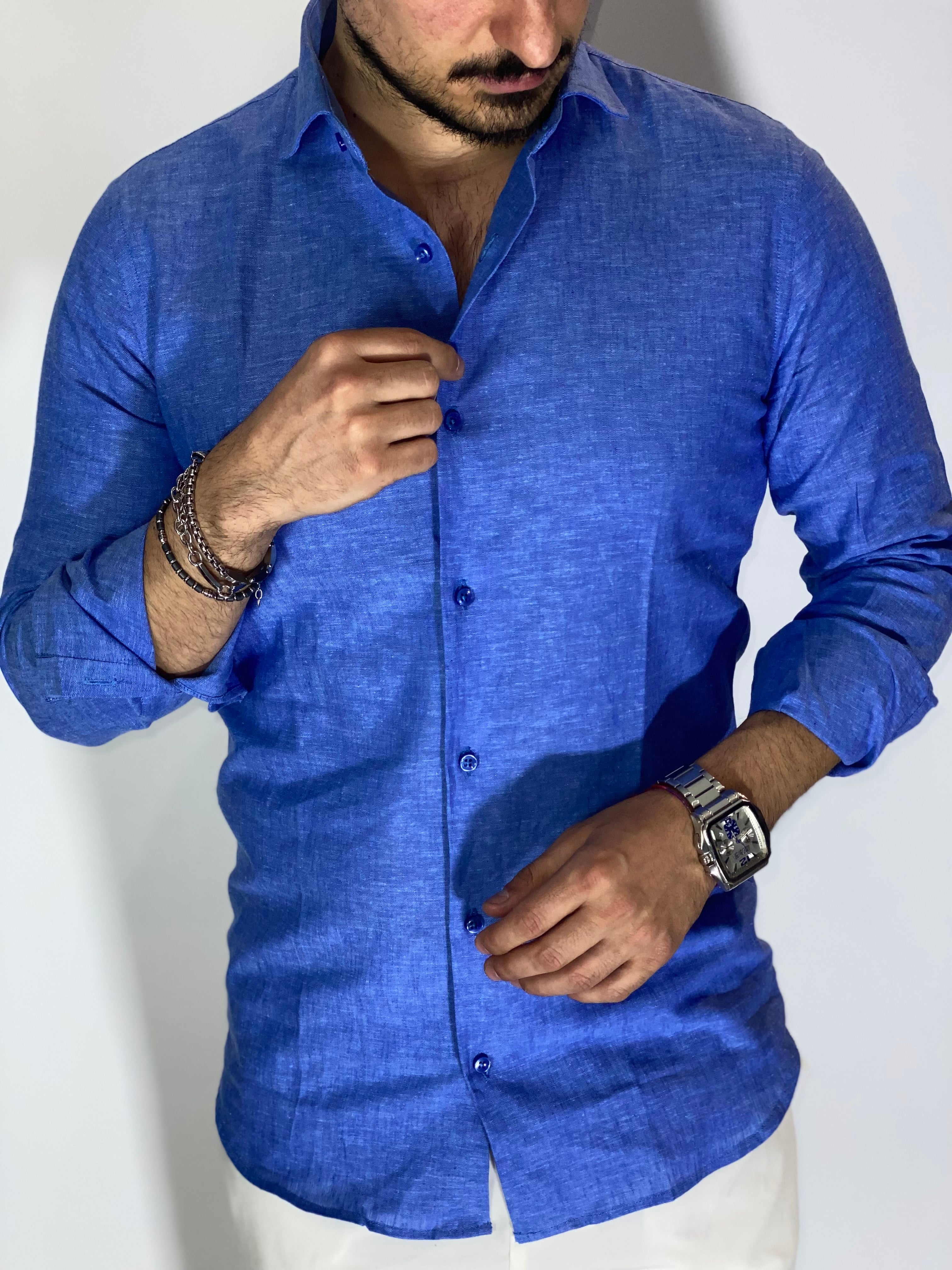 Camicia migliaccio Samuel lino ROYAL