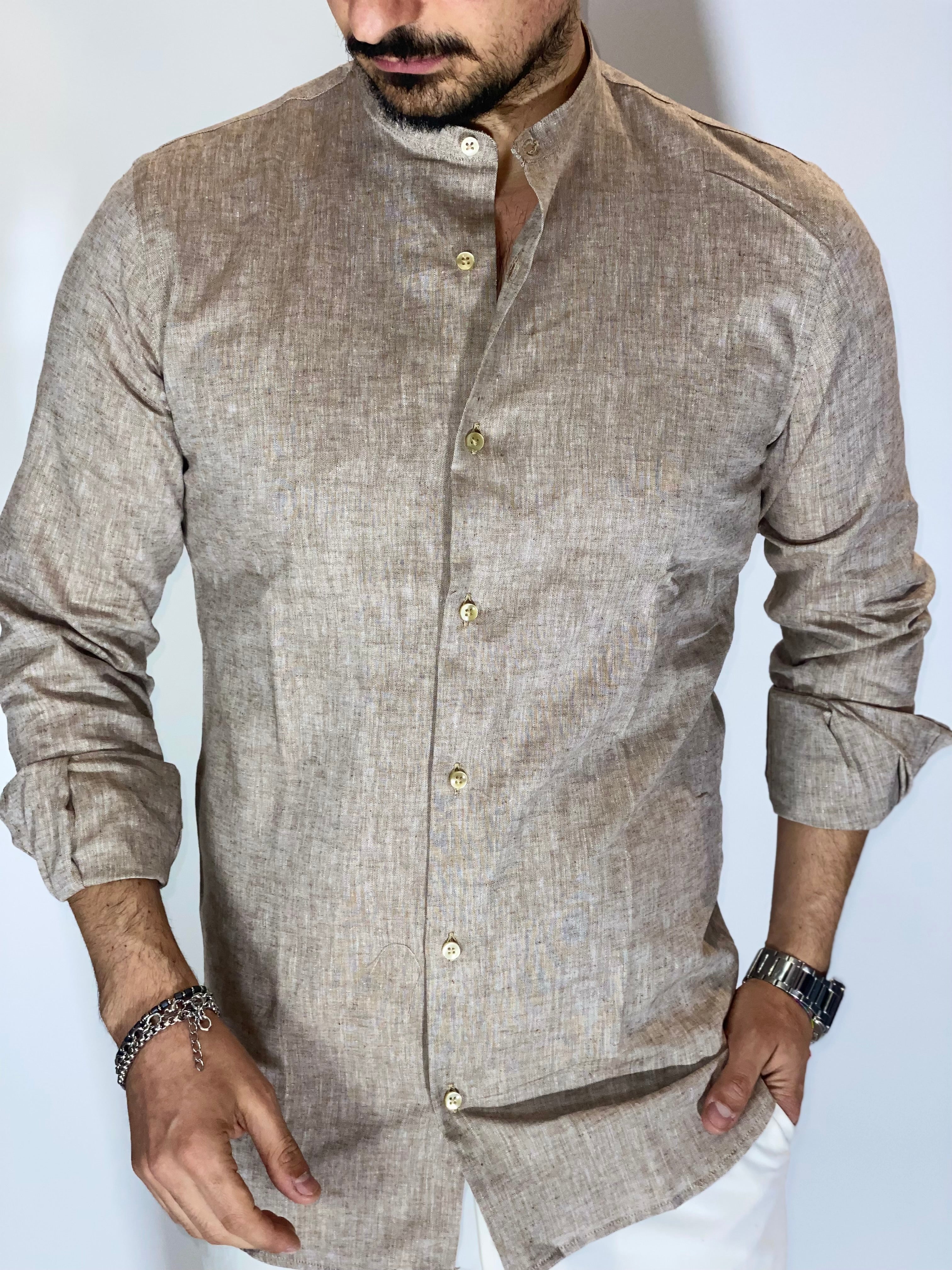 Camicia migliaccio coreana lino CORDA