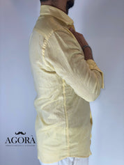Camicia migliaccio Samuel lino GIALLA