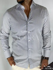 Pinstripe · Camicia blu migliaccio