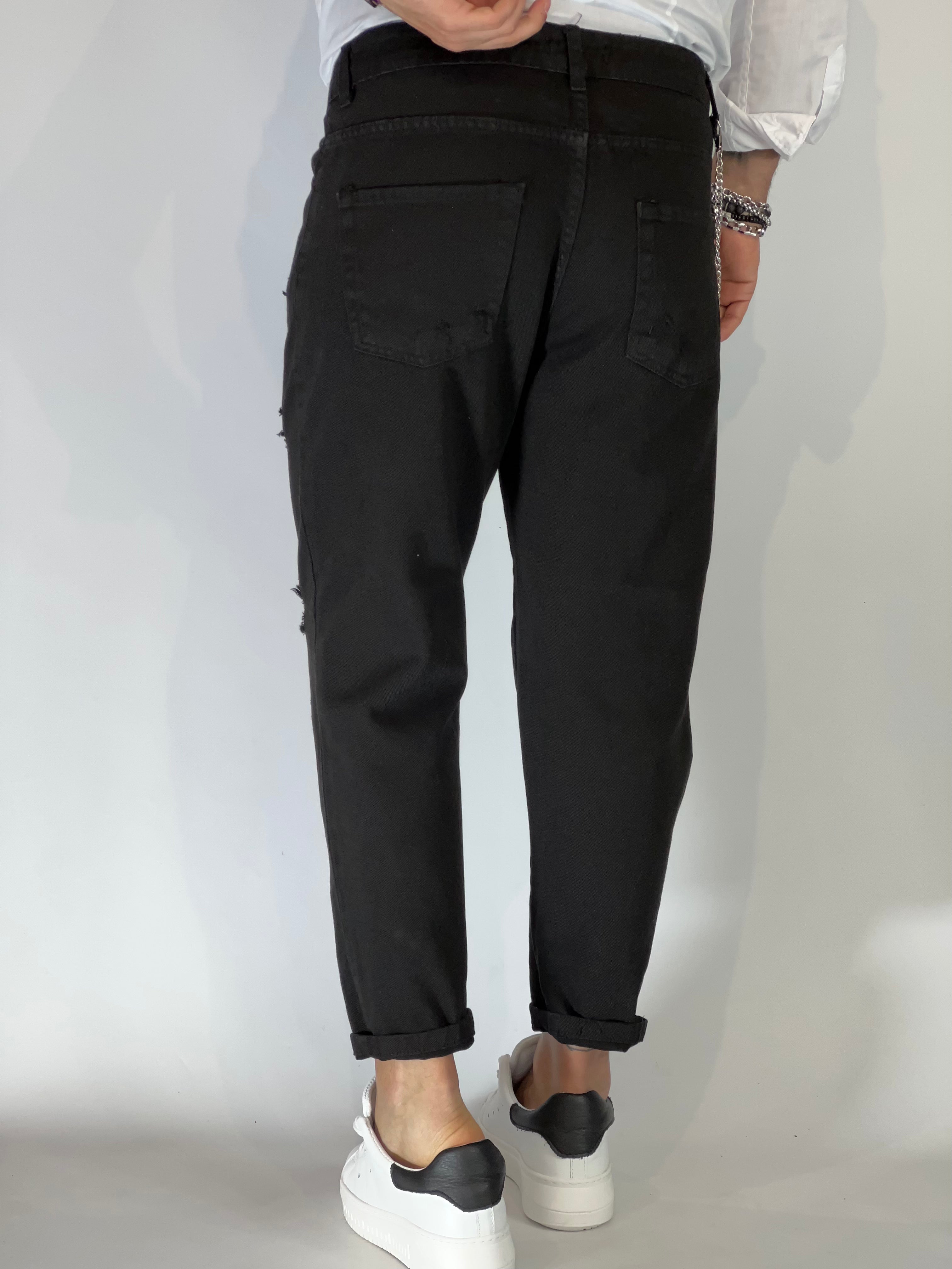 Pantalone loose fit nero CR2397
