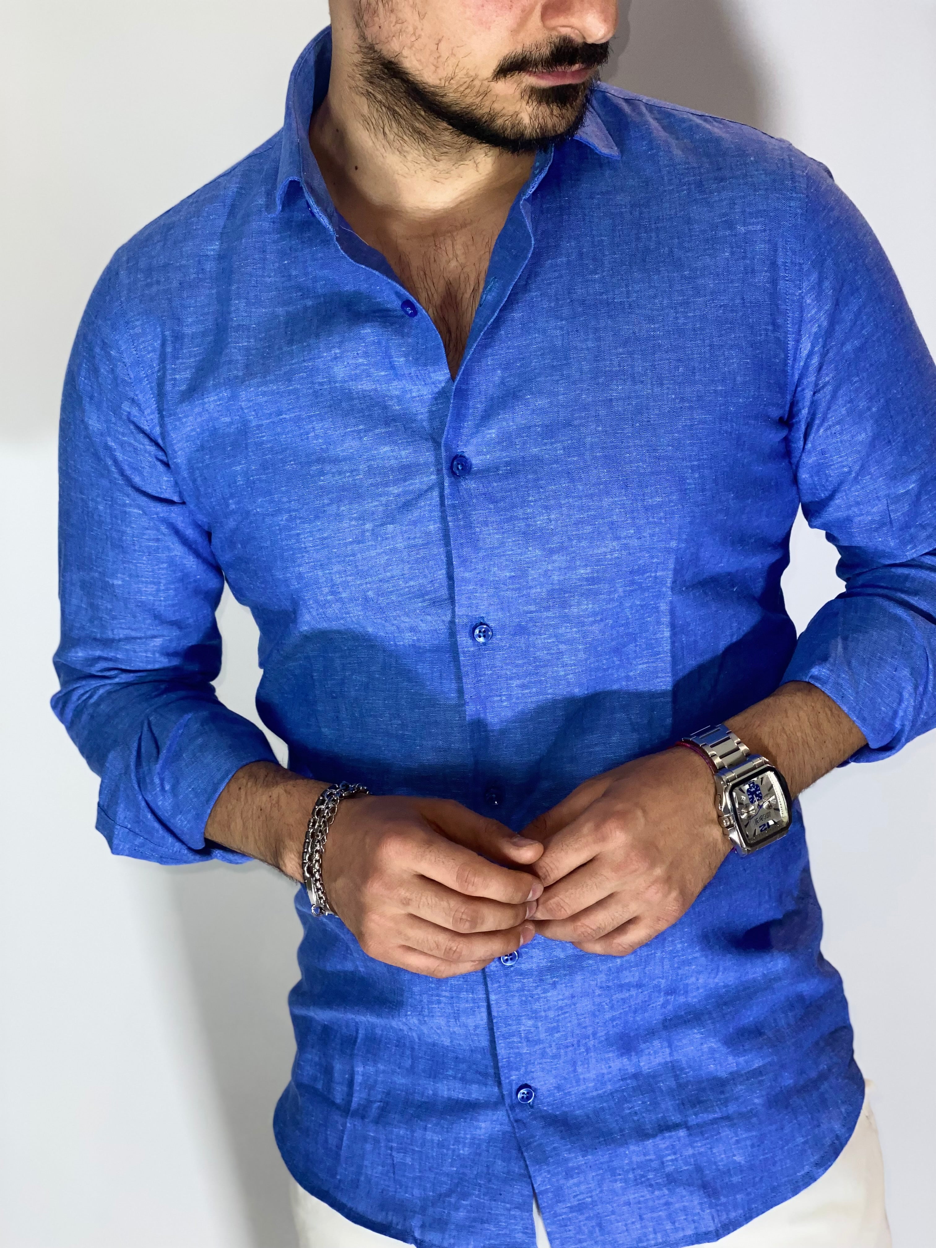 Camicia migliaccio Samuel lino ROYAL