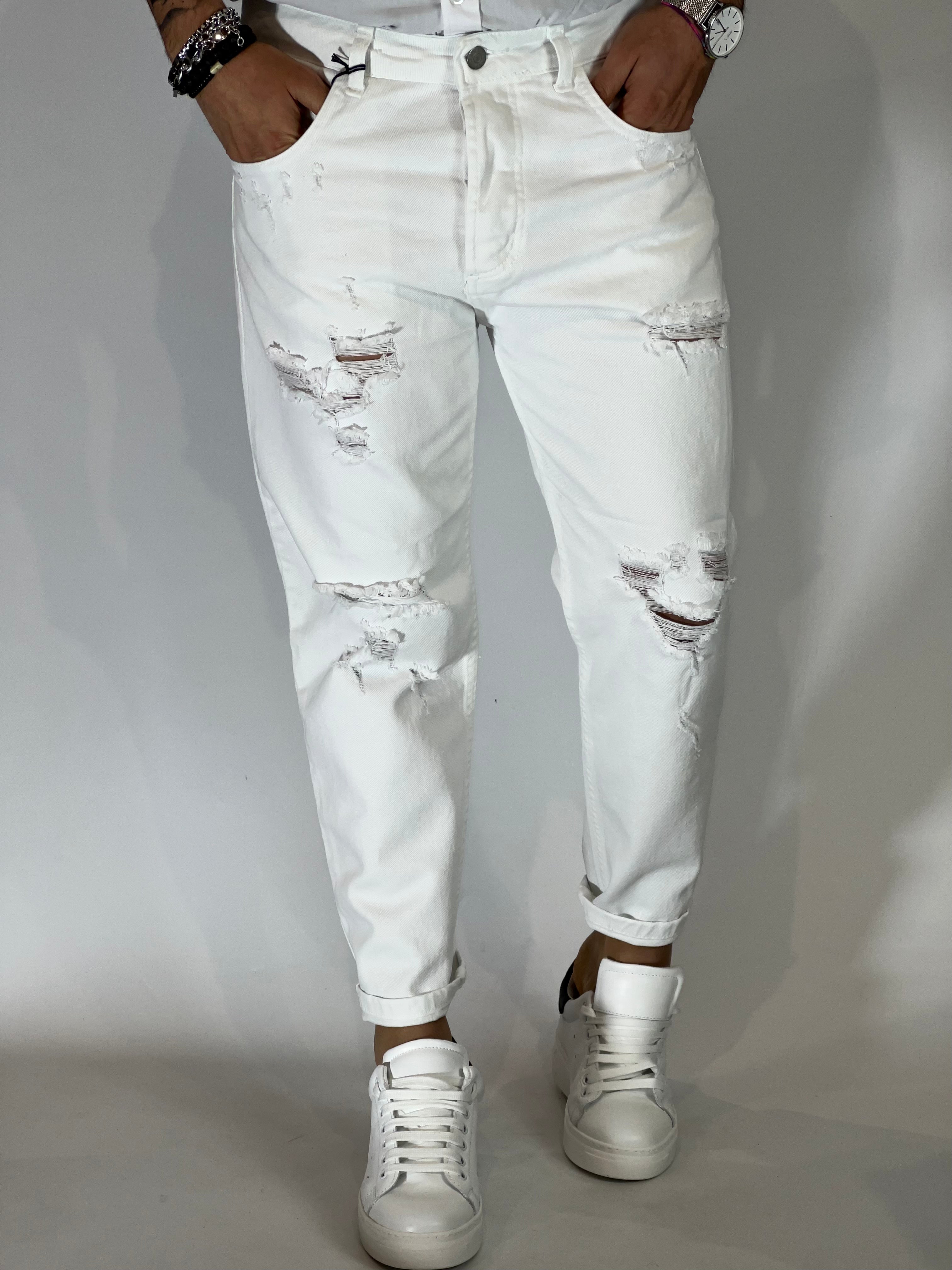 Pantalone loose fit bianco PONTE15-01