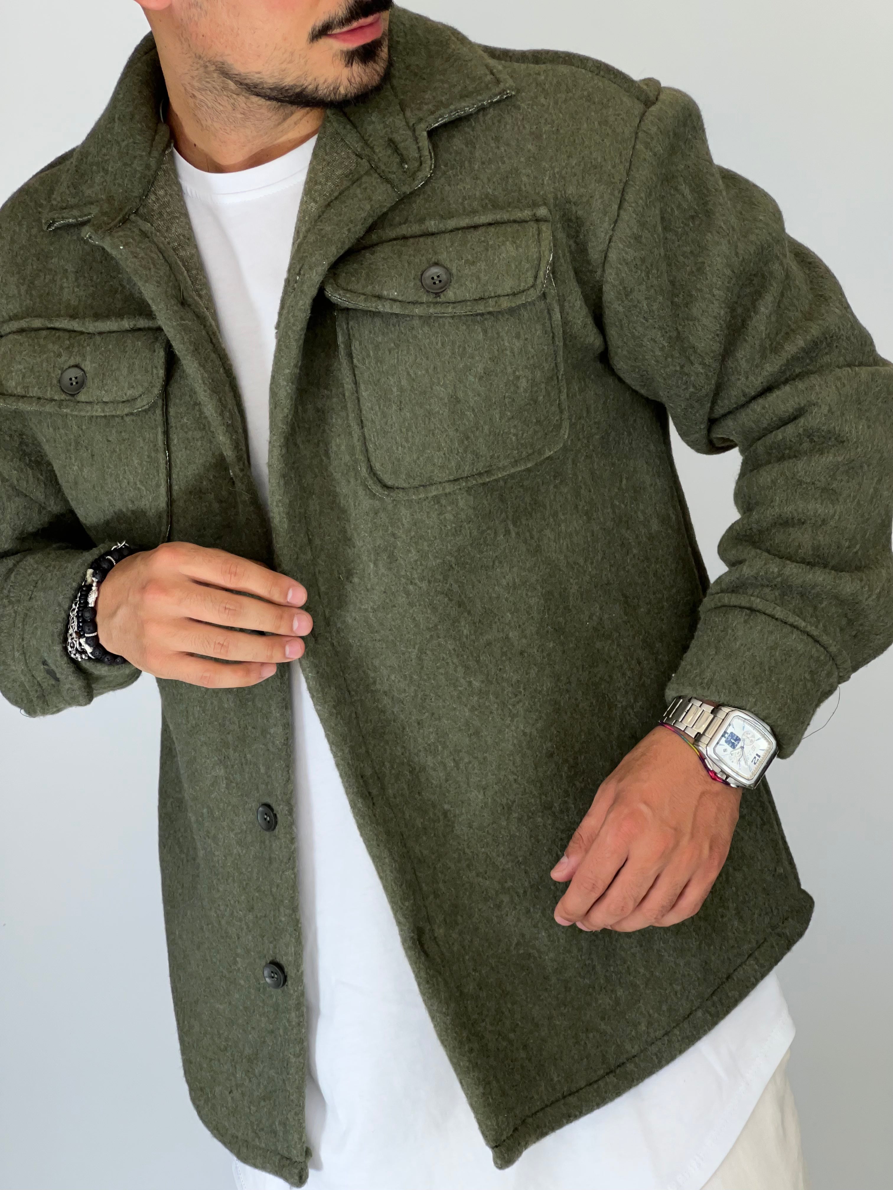 Giacca over verde militare DC240865