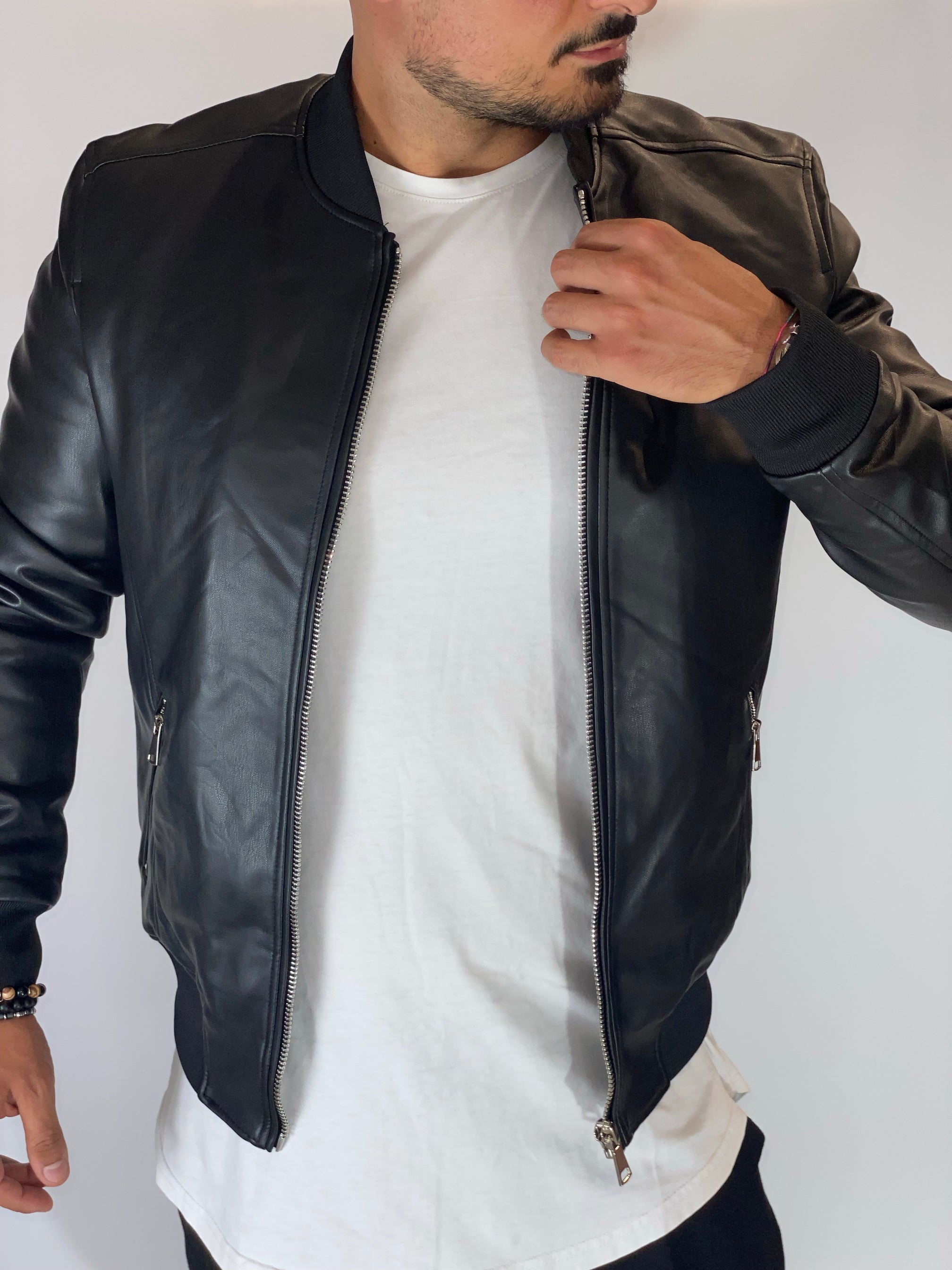 Giubbino eco-pelle nero 88120-9