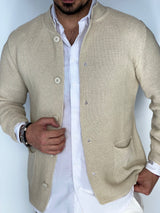 Seven · Cardigan coreano sabbia