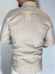 Camicia migliaccio Samuel lino BEIGE