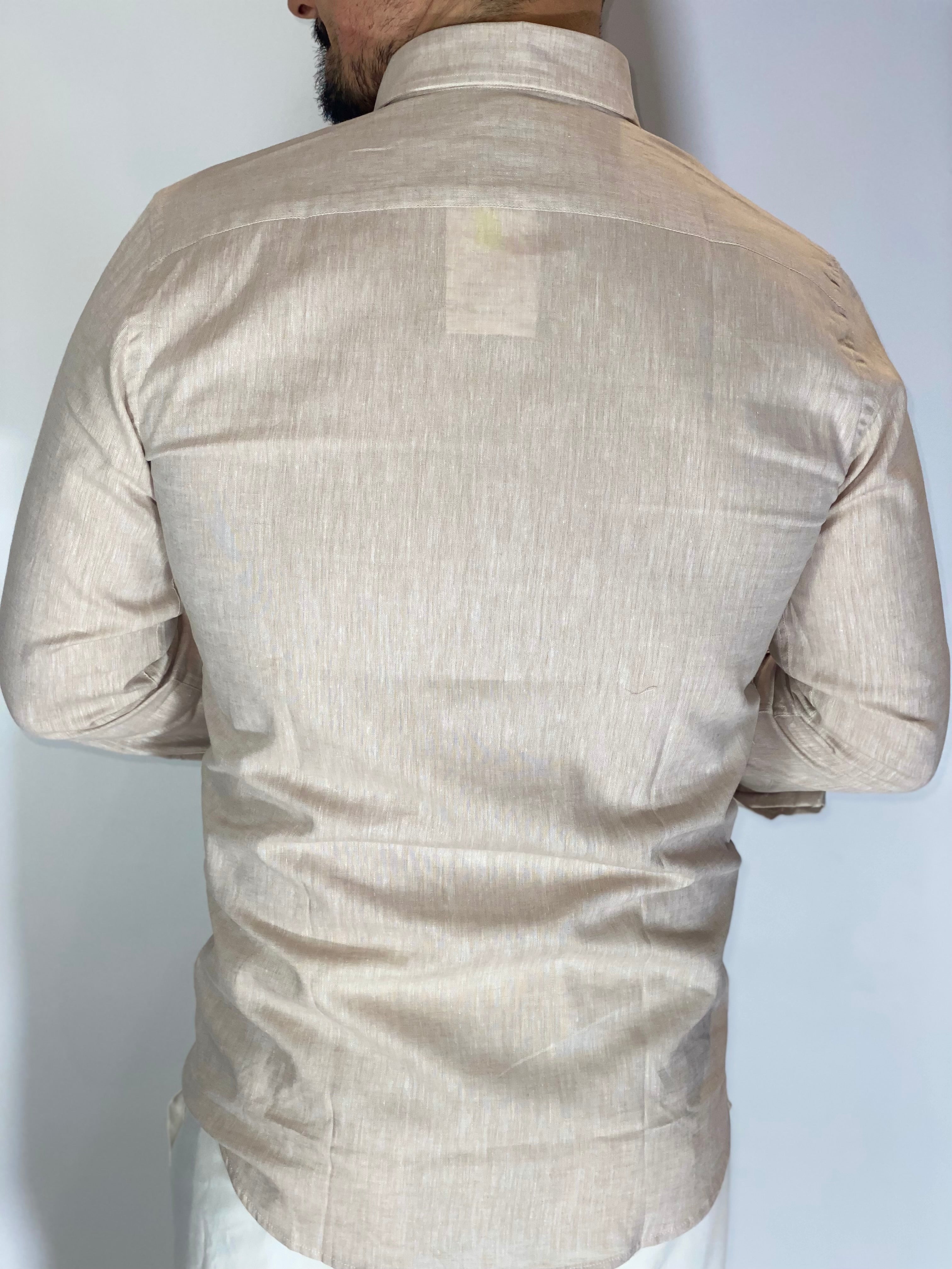 Camicia migliaccio Samuel lino BEIGE