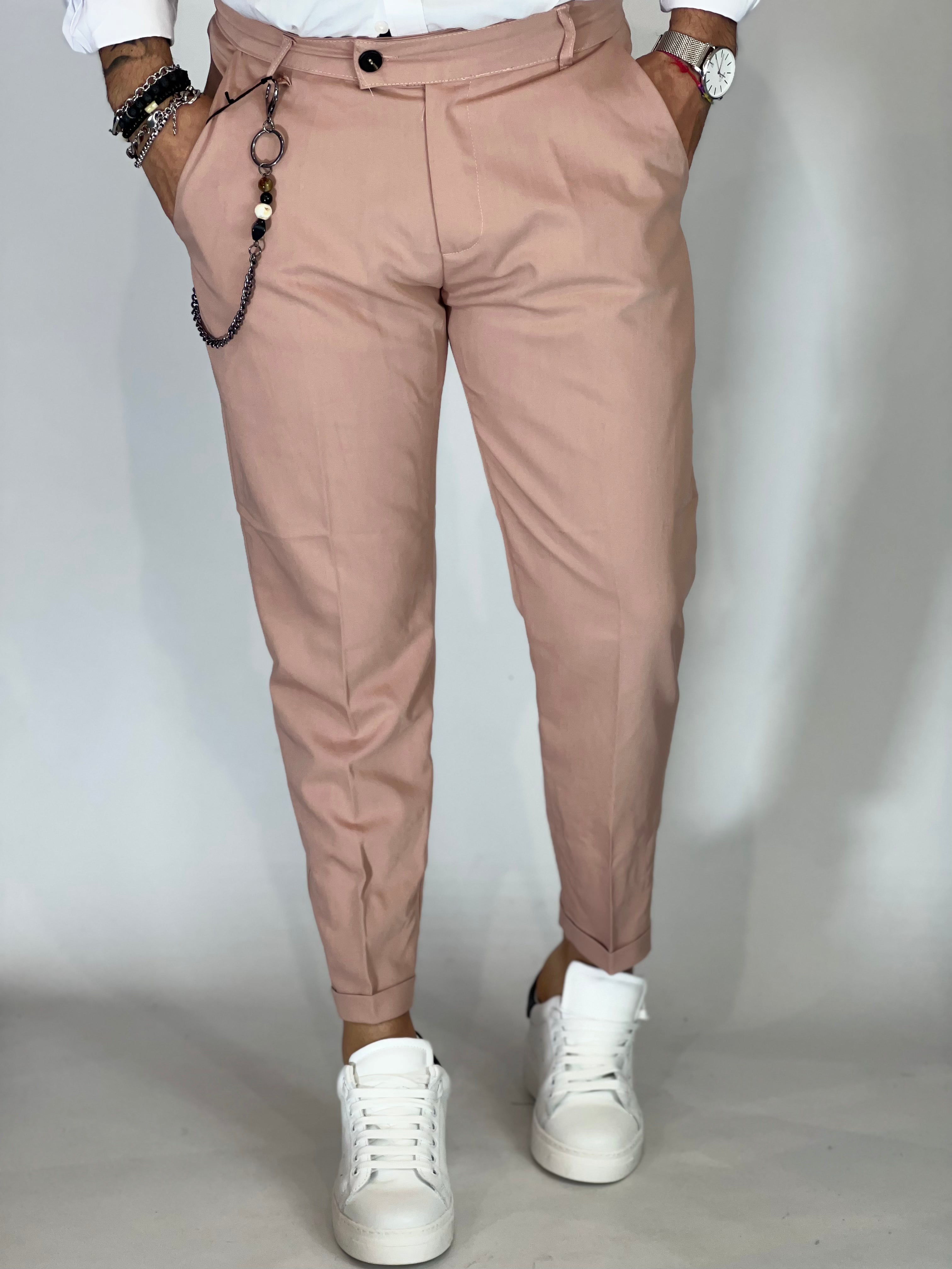 Pantalone elegant rosa cipria AG95