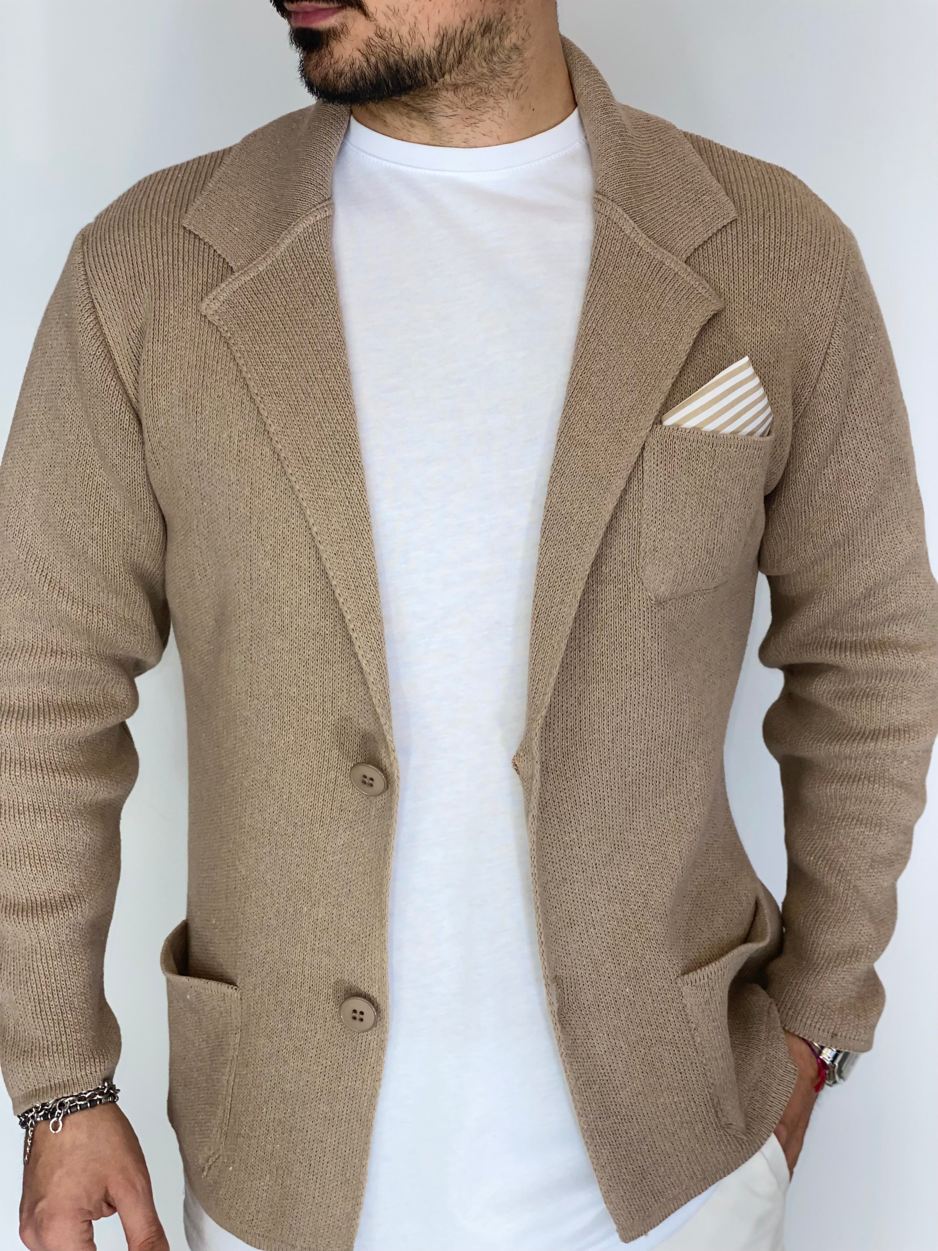 Cardigan giacca beige AK8577112