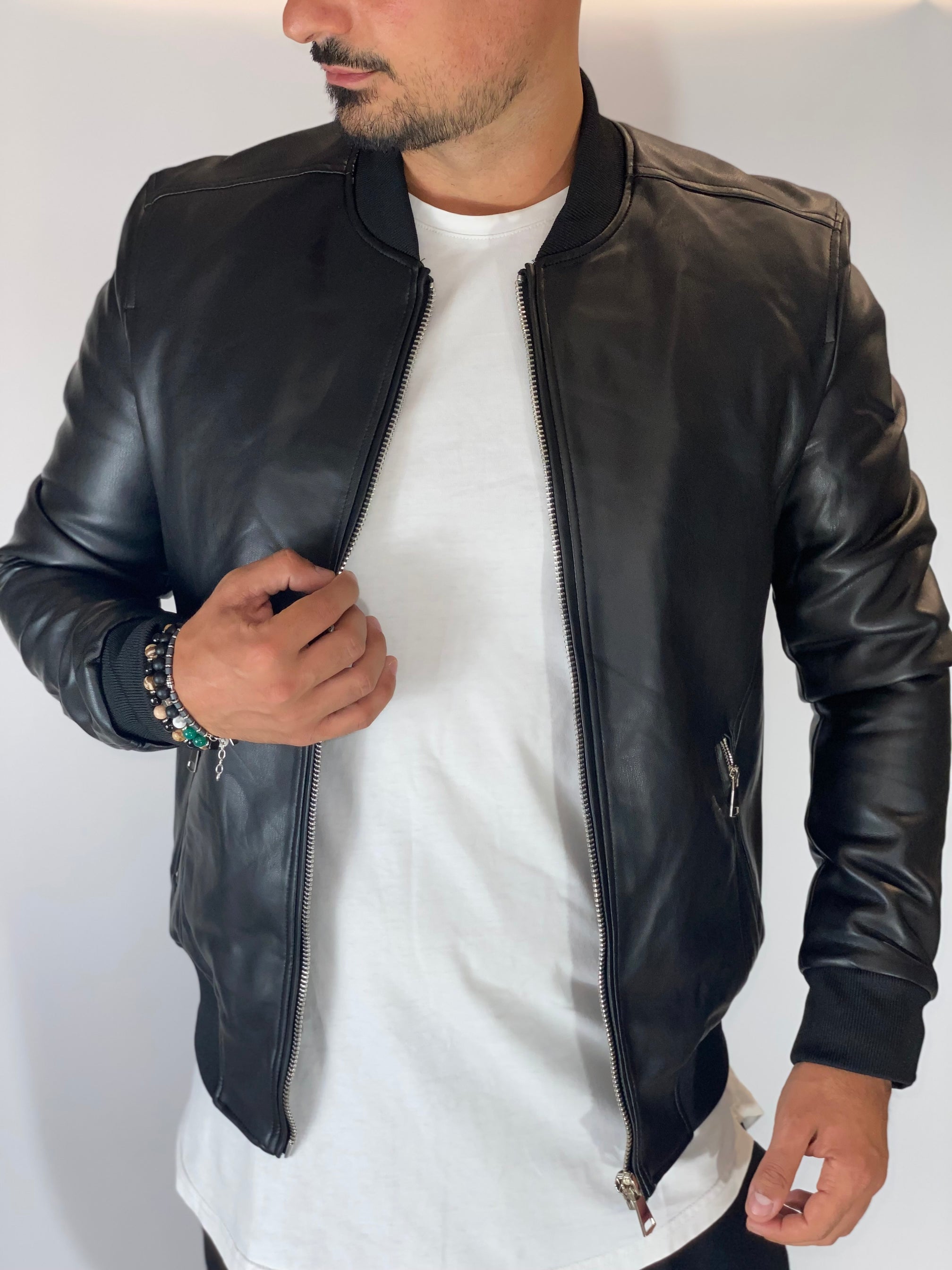 Giubbino eco-pelle nero 88120-9