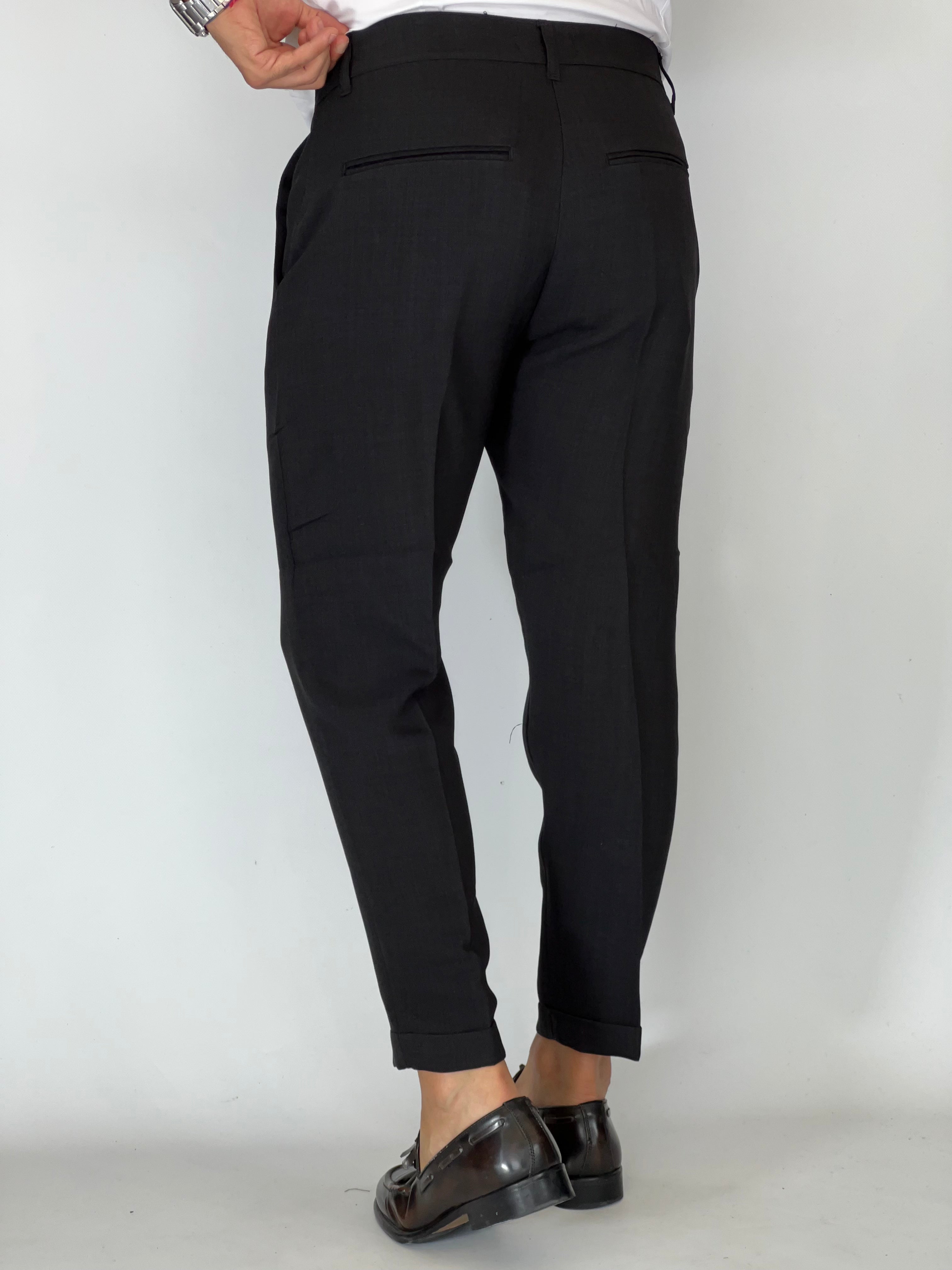 Pantalone fiammato nero OSCAR355