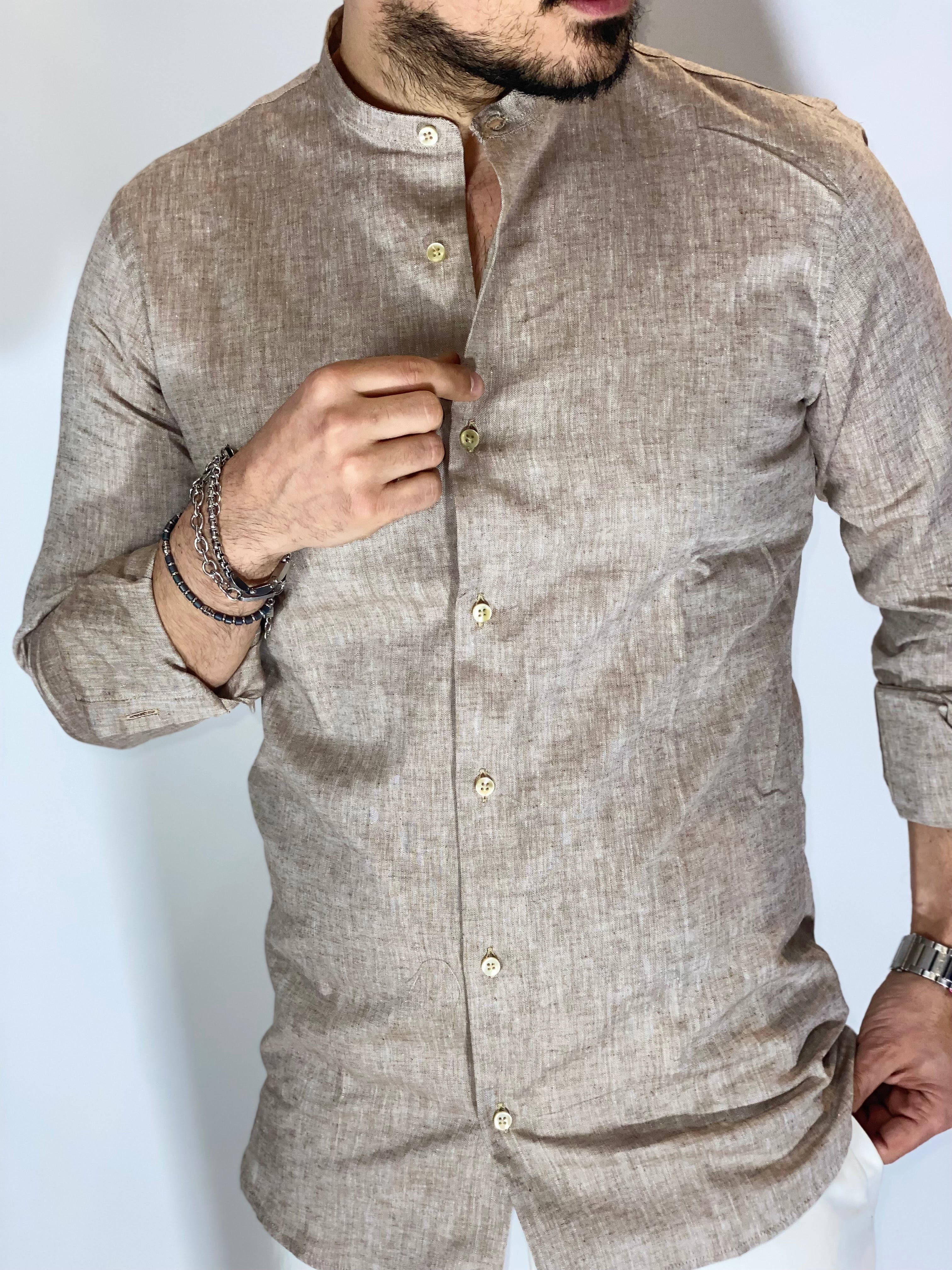 Camicia migliaccio coreana lino CORDA