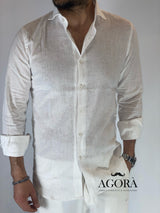 Camicia migliaccio Samuel lino BIANCA