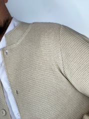 Seven · Cardigan coreano sabbia