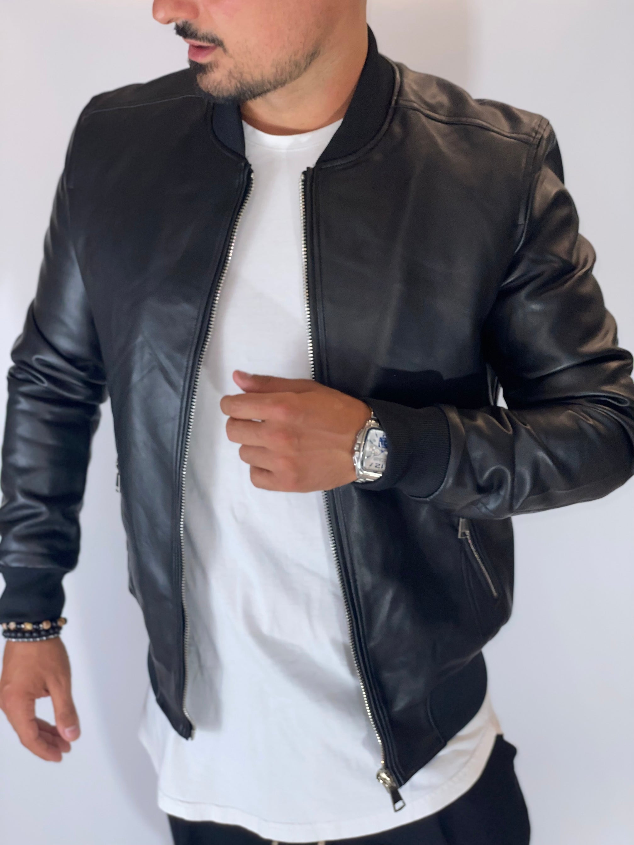 Giubbino eco-pelle nero 88120-9